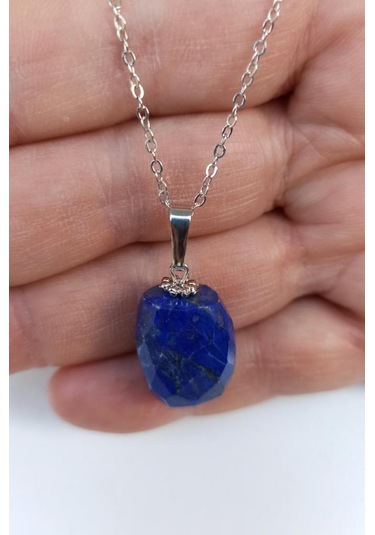 Doğal Lapis Lazuli Kolye 429-2 Pembe
