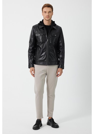 Renato Siyah Deri Ceket 001
