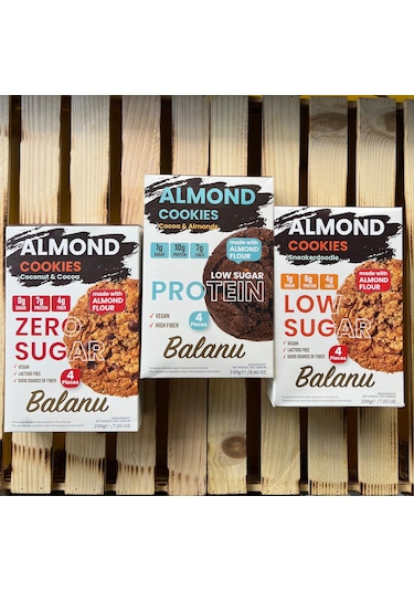 Balanu Almond Kakaolu ve Proteinli Bademli Kurabiye 200 G