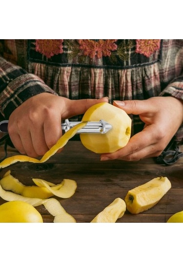 Ulzyvf Yükseltilmiş Ve Soyucular Soyucu, Shredder Sebze Salatçısı Patates Patates Paslanmaz Mutfak Meyve Kesici Kazıyıcı Havuç Gadgets Fonksiyonlu Ev Dilimleyici Çok Çelik 2024 1pc Qz