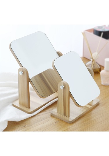 Sones 2 Adet Masaüstü Ahşap Makyaj Aynası Ev Kız Kalp Makyaj Aynası, Boyut: Büyük