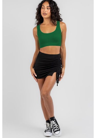 Madmext Yeşil Askılı Basic Crop Top Bluz Mg1757-yeşil
