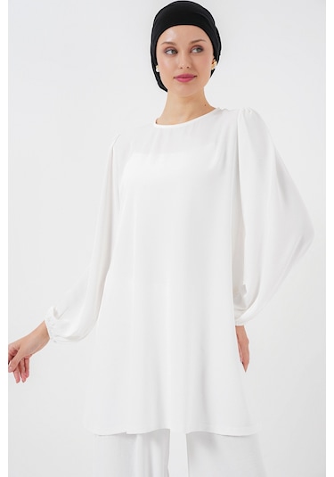 Bigdart Ayrobin Tunik Pantolon Alt Üst Takım 6712 - Beyaz