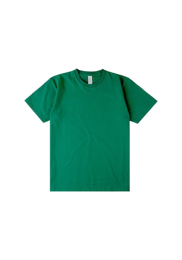 Yeni Japon Ağır Sıklet Düz Pamuklu Kısa Kollu Koyu Yeşil Koyu Yeşil