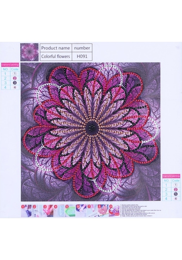 Fosenze 25x25cm Yaratıcı Dıy El Sanatı: Özel Şekil Taş Parçalı Mermer Tablo, Kadife Ve Reçine Taş Malzeme, Çerçeve Hariç Diğer