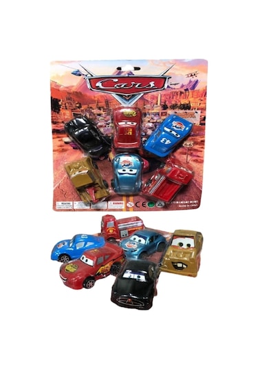 Oyuncak Şimşek Mcqueen Araba Seti 6'lı Çek Bırak Cars Oyuncak