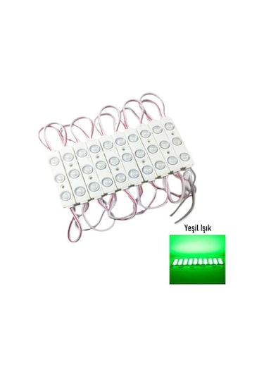 Şanled 3 Ledli Parmak Led Modül 1.5w 2835 Smd Mercekli Yeşil 10 Lu