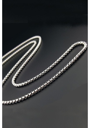 Pigado 316l Paslanmaz Çelik Zincir Erkek Kolye 70 Cm Gri