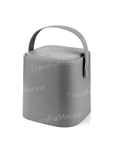 Tuffex 8 Litre Tutma Saplı Iç Kovalı Tezgah Üst Mutfak Çöp Kovası Gri