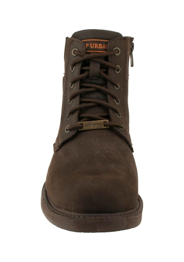 Jump 14510 C Kahve Fermuarlı Deri Bot Koyu Kahverengi