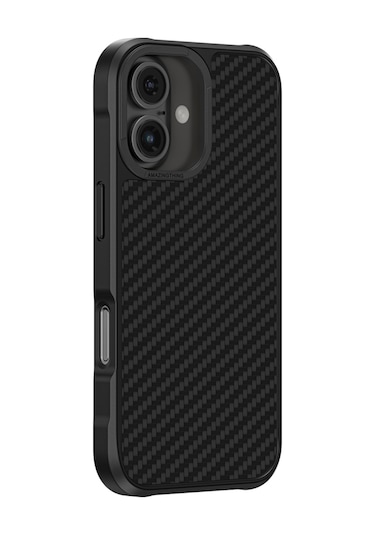 İphone 16 Uyumlu Kılıf Magsafe Şarj Özellikli 1500d Aramid Fiber Amazingthing Titan Max Serisi Kapak Siyah