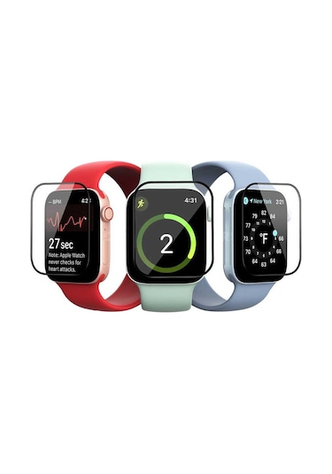 Watch 44mm Mkst Pmma Silikon Body Saat Ekran Koruyucu - Siyah
