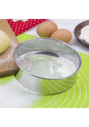 Dofolink 60 Ağı 304 Paslanmaz Çelik Hamur Eleği - 6 İnç Fırın Ve Gıda Süzme Aleti Gümüş