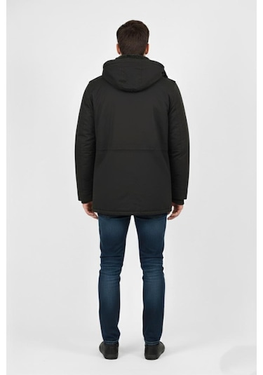 Erkek Spor Kanvas Kapüşonlu Parka 85134 Bgl-st04883 Haki