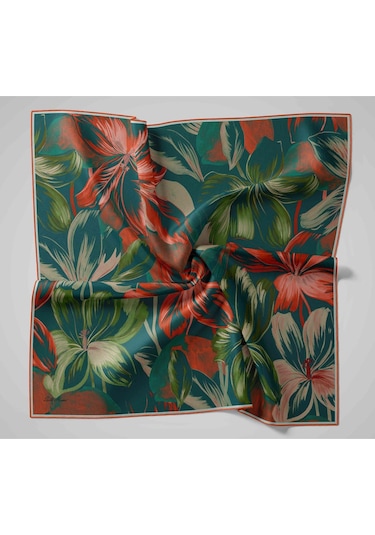 Silk Home Twill İpek Eşarp 11480-68 Petrol Mavisi, Yeşil, Mor, Mercan, Petrol Yeşili