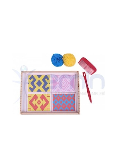 5 Adet Eğitici Ahşap Halı Dokuma Tezgahı Seti