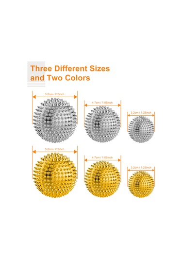 Youtek Magnetik Masaj Topları, Kas Geliştirme Ve Rahatlama İçin, Parmak Ve Ayak Tabanı Masajı, 3.2 Cm, Altın Renkli, 2 Adet Seti Altın