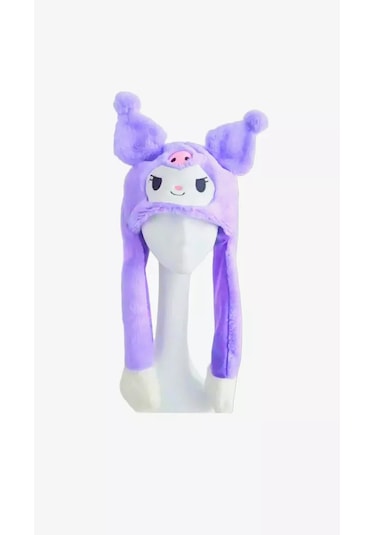 Mj Toys Mor Kulakları Hareket Eden Işıklı Kuromi Şapka Tavşan Şapka Mor