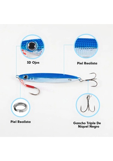 Yaozixa 5 Adet 40g Uzun Menli Kurşun Uçlu Renkli Yaban Balığı Yemi Seti - Akustik Simülasyon, Derin Su Derinlikleri İçin Dayanıklı Karbon Çelik İğneli Yemler