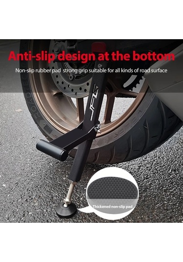 Dashanshop Siyah Motosiklet Tekeri Kaldırma Sehpası - Ön Arka Ayarlanabilir Dirt Pit Supermoto Enduro