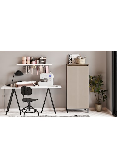 Robin Home Gloria Çok Amaçlı Dolap Banyo Dolabı Mutfak,Ofis,Kiler (484879304) Bej