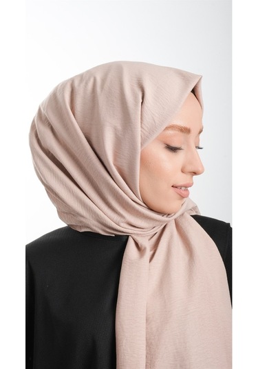 Hürrem Bone 202105_44 Pamuk Düz Klasik Caz Şal Koyu Bej