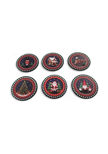 Yılbaşı Bardak Altlığı 6 Adet 9x9