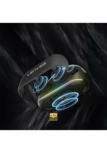 Lenyes S869 Rgb Işıklı Çift Mikrofonlu Taşınabilir Bluetooth Hoparlör V5.3 Siyah