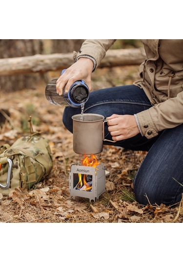 Tenfowee Stok Tipi Odun Fırını, Paslanmaz Çelik Gövde, Yüksek Isı Dayanımı, Verimli Yakıt Kullanımı, Gümüş Renk, Taşınabilir Çanta İle Gümüş