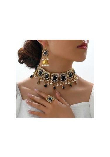 Flybuy Arion N10 Kolye Küpe Seti, Alaşım Boncuk Taş, Sanbuyos Listesi Altın