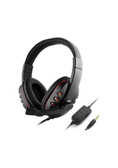 Mufunye Uzaktan Konuşlandırılmış Mikrofonlu, Ses Seviyesi Ayarlanabilir Siyah-kırmızı Renkli Kulaklık