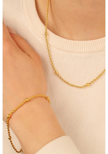 Çgkmücevherat Dorikalı Halat Altın Bileklik Drkblk1 Gold Sarı Altın