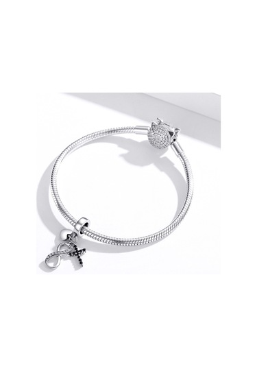 S925 Ayar Gümüş Sonsuzluk Sembolü Çapraz Kolye Dıy Bilezik Kolye Aksesuarları Çok Renkli