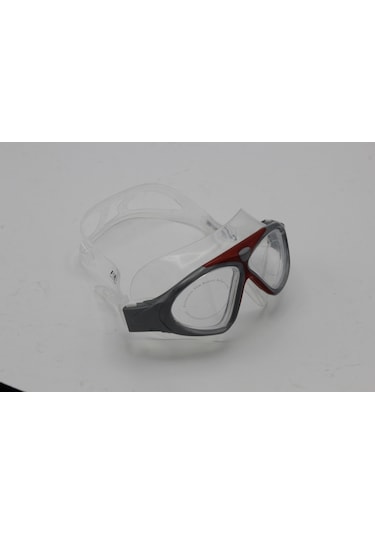 Yetişkin Yüzücü Deniz Gözlüğü Buğulanma Yapmaz Anti Fog Gri - Kırmızı