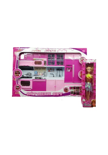 Prenses Mutfak Seti Barbie Bebek 4 Parça Mutfak Seti