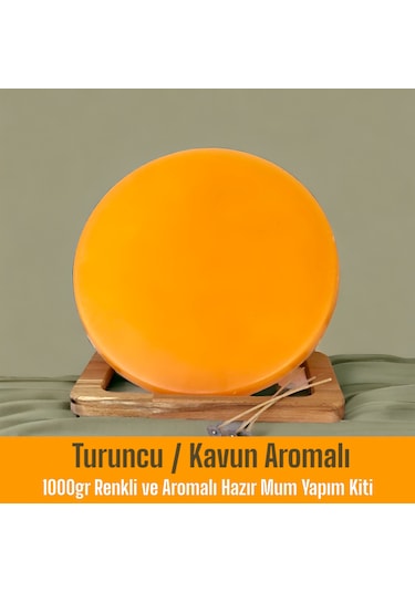Tabsecret Candle 1kg Renkli-aromalı Mum Yapım Kiti Turuncu-kavun