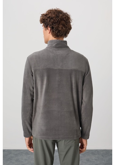 Tommy Life River Koyu Gri Dik Yaka Erkek Polar Sweatshirt - 88310 Koyu Gri
