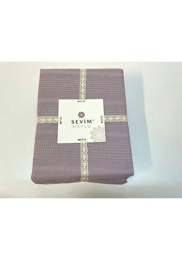 Çift Kişilik Waffle Pike 210x230cm, %100 Pamuk, Petekli Pike Lila