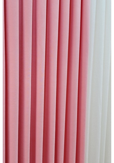 Mosso Fon Perde Düz Renk Pembe