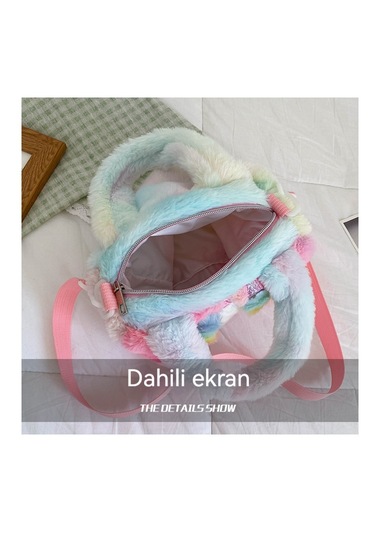 Sevimli Tek Boynuzlu Peluş Çanta-mor