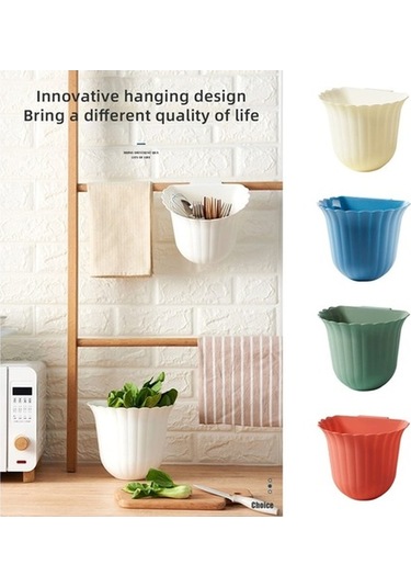 Tongxida Çok İşlevli Asılı Mutfak Çöp Kutusu Bahçe Çiçek Masaüstü Çöp Kutusu Siyah Siyah