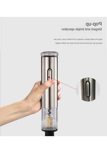 Moly Türk Elektrikli Şarap Açacağı Paslanmaz Çelik Gümüş Rl-wo60c 23x4.5cm Gümüş