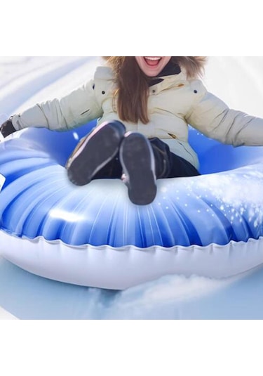 Homyl Şişme Kar Tüpü Kızak Aksesuarları Mavi Karikatür Mavi