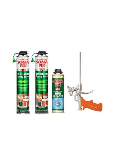 2 Ad 750 ML Soma Tabancalı Isı Ses Yalıtım Köpüğü Tabancası Temiz