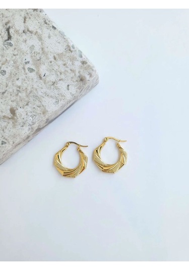 Çelik Gold Antique Kadın Küpe Sevgiliye Hediye