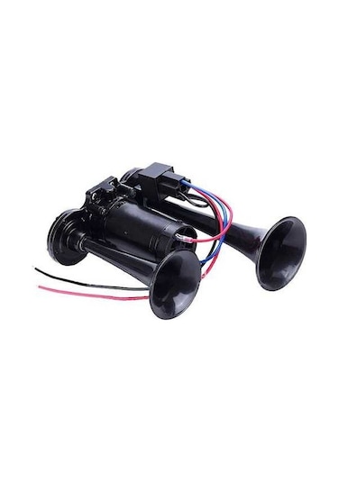 Createtech 600db Çift Borulu Kompresörlü Araç Kornası - 12v, Motosiklet, Kamyon, Otobüs İçin