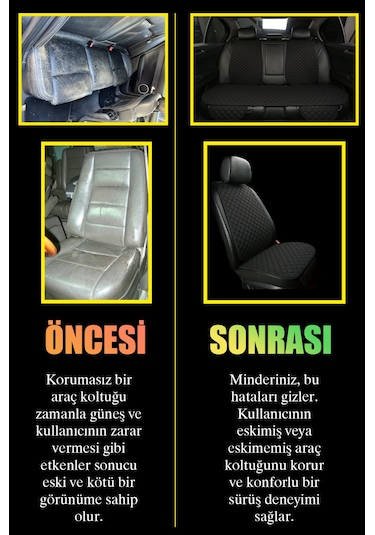 Oto Koltuk Minderi Kalın Kumaş Taba 3 Lü Oturak 1 Set