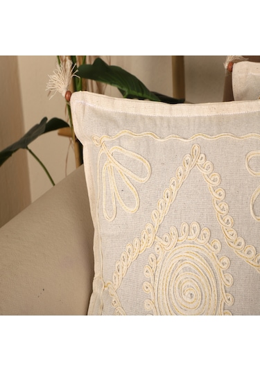 Laseli Boncuklu 2 Li Kırlent Kılıfı %100 Pamuk 40 x 40