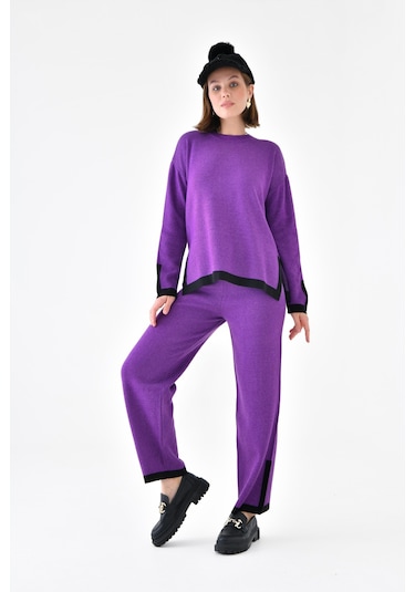 Ftz Women Kadın Çizgi Detaylı İkili Takım Mor 20631-mor Mor