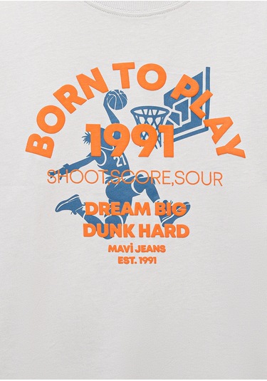 Mavi - Baskılı Gri Tişört 6610355-90782 Gri